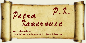 Petra Komerović vizit kartica